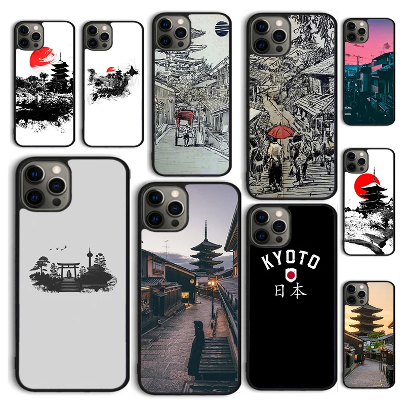 Autumu Kyoto Japan Old Capital Phone Case Cover for iPhone 16 15 12 mini 11 13 14 Pro Max SE 2020 Apple 6S 7 8 Plus Coque