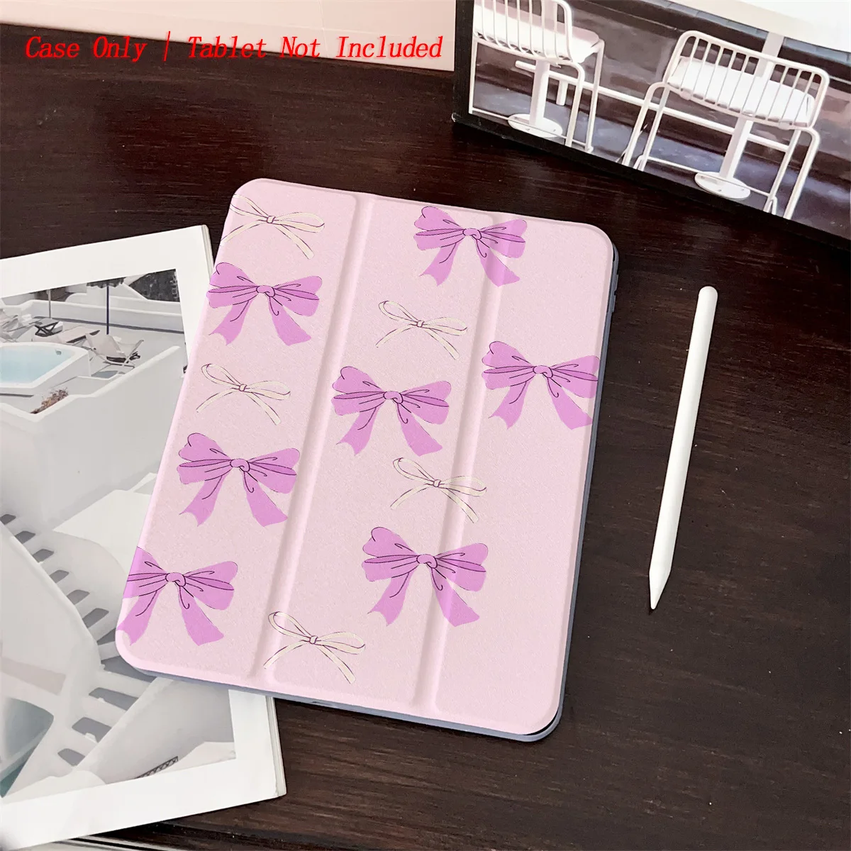 

Чехол для iPad с фиолетовым бантом и рисунком | Прочный и ударопрочный. | Подходит для iPad 10/Air 5/ Pro (версия 2023–2021)