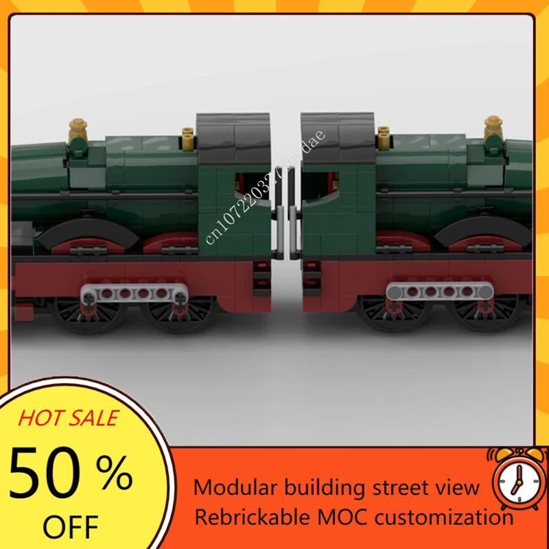 955PCS City Railway Train MOC GWR Class 3440 Steam Locomotive Model Building Blocks DIY Creative Collection Toys Birthday Gifts