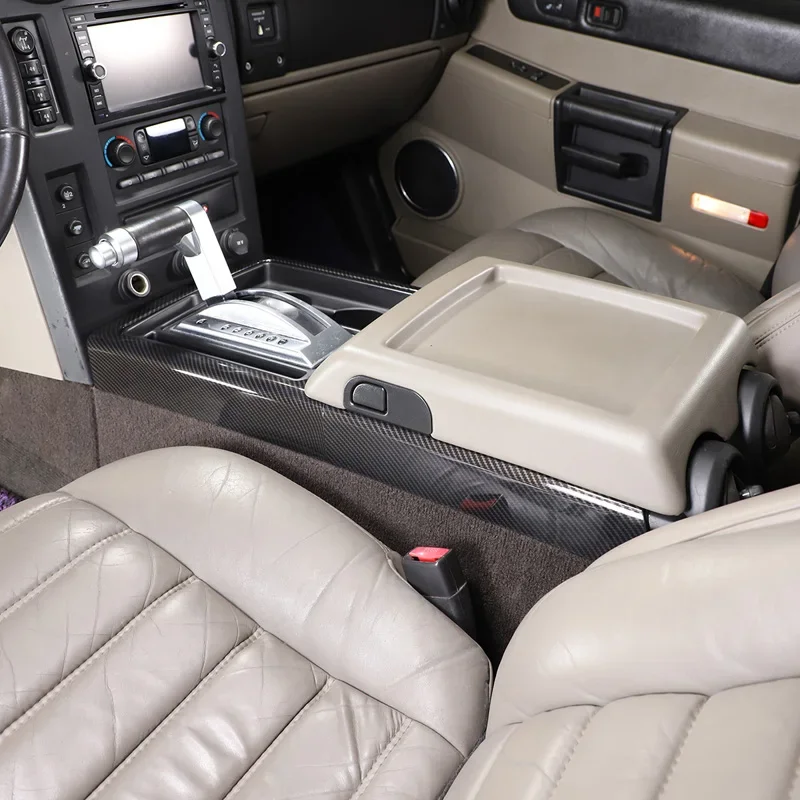 

For 2003-2007 Hummer H2 ABS carbon fiber car styling car central control gear panel decorative frame sticker car interior parts