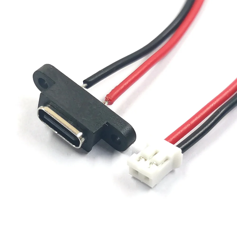 1-10ชิ้น USB Type C ขั้วต่อกันน้ำเชื่อมสายปลั๊กตัวเมียกระแสสูงชาร์จเร็ว Type-C เชื่อมต่ออินเตอร์เฟซพอร์ต