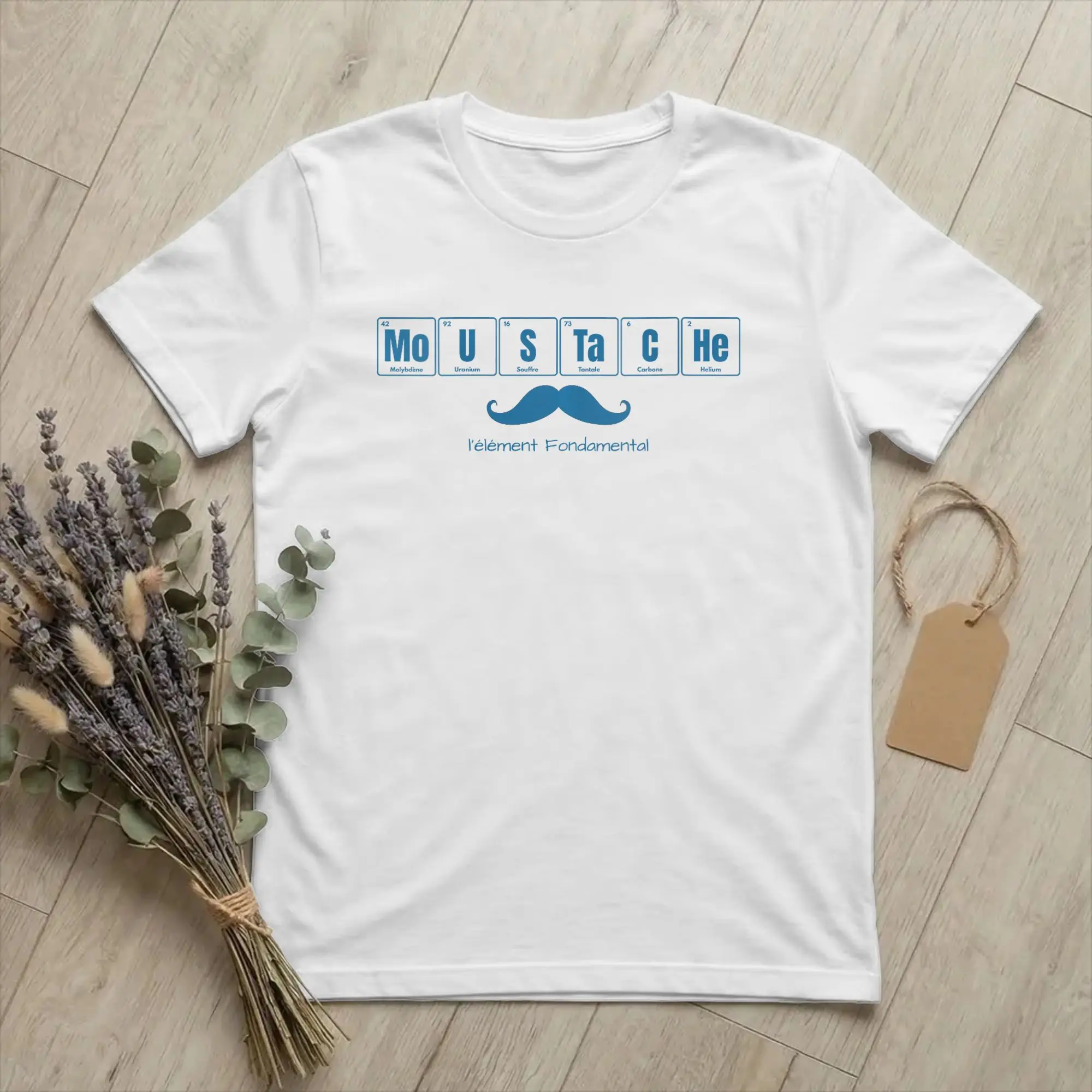 Mustache Fundamental Element T Shirt for Men Cotton Vintage T-Shirts Round Collar Funny Tees Short Sleeve Clothes Party