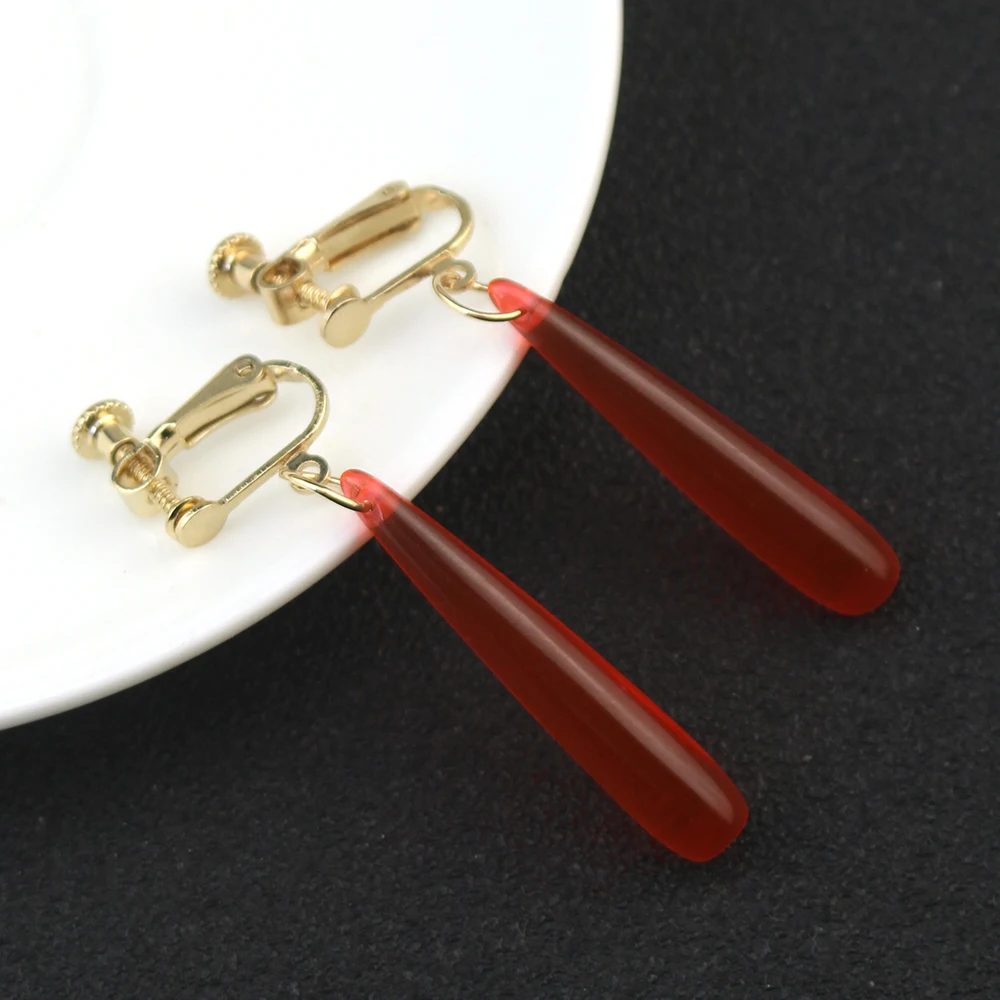 Anime Frieren: Beyond Journey's End Cosplay Earrings Red Drop Earrings Mage Halloween Party Costume Props for Women Girls