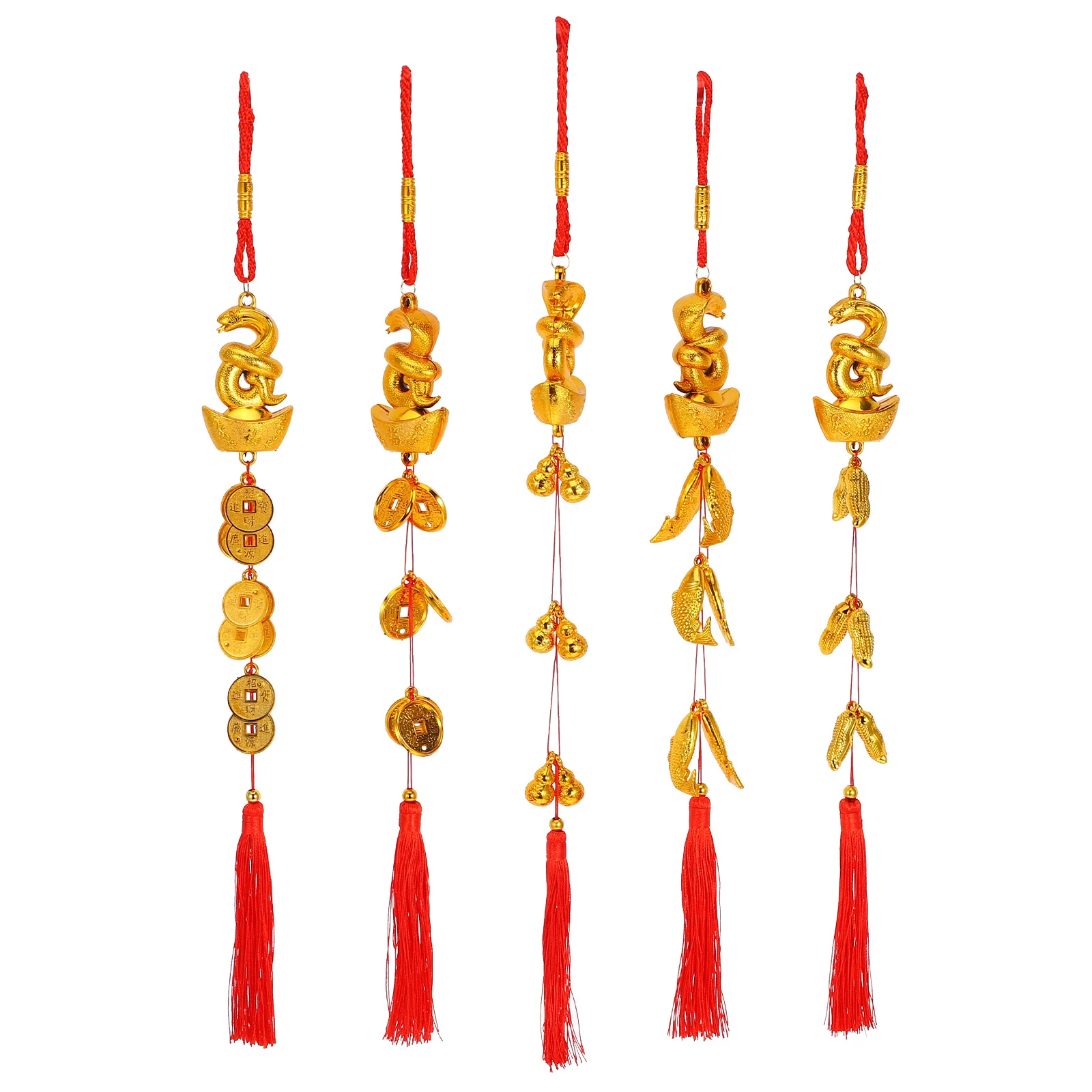 5 stks Bonsai Hangende Decor Chinees Nieuwjaar Hanger Slang Jaar Geluk Rijkdom Zegen Festival Ornament Autoruit Boom Decor