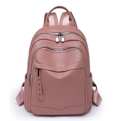 Casual Women Leather Backpack Designer Shoulder Bags For Women 2023 Back Pack School Bags For Teenage Girls Sac Mochila Feminina