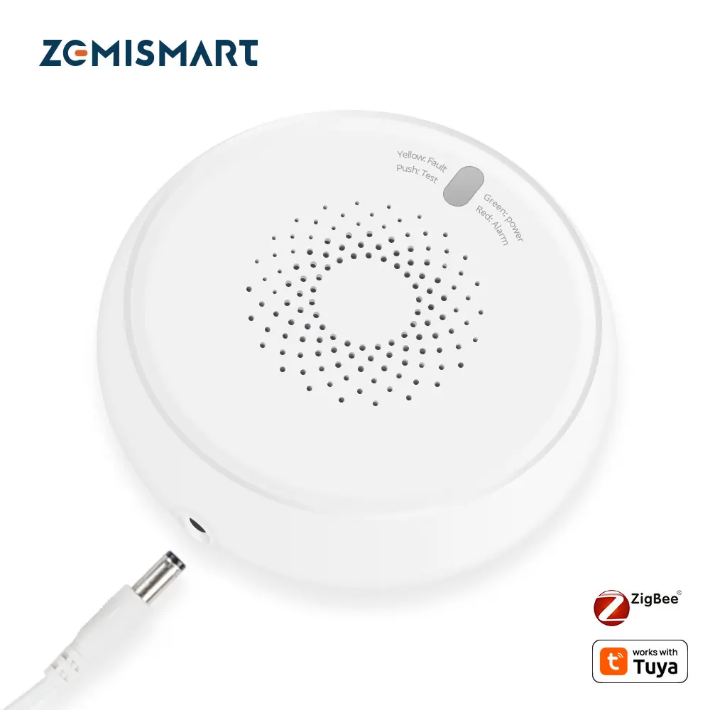 Zemismart Zigbee Smart Gas Detected Sensor for Pipeline Natural Gas Security Alarm System Gas Leakage Detector Work with Tuya