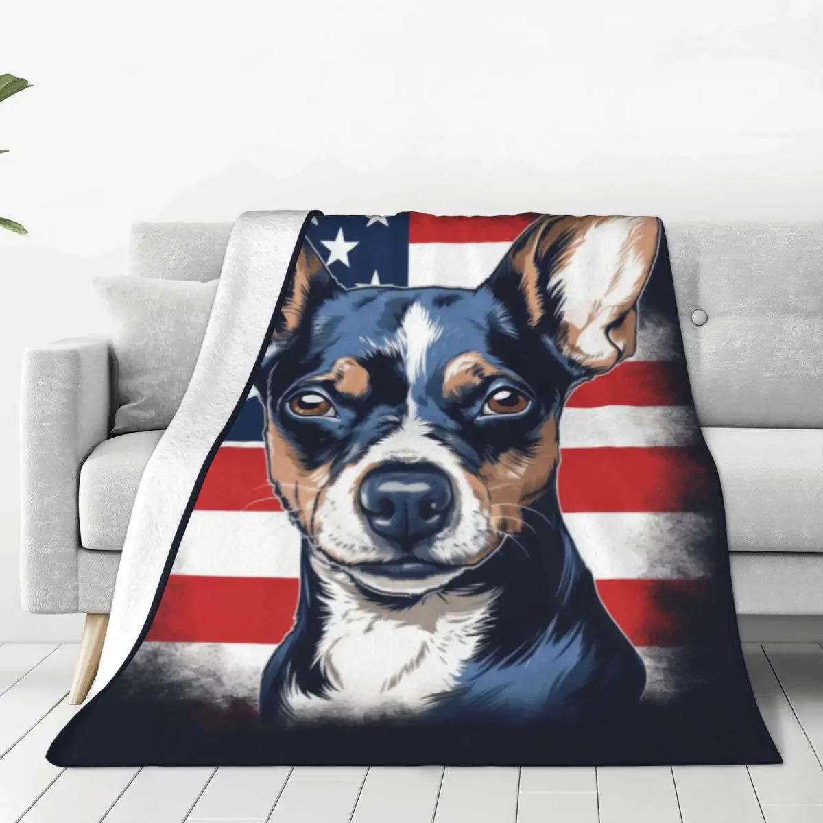 

Мягкое прочное одеяло для путешествий с изображением крысы терьера, одеяло с изображением собаки, Фланелевое покрывало с американским флагом, новинка, покрывало для дивана и кровати