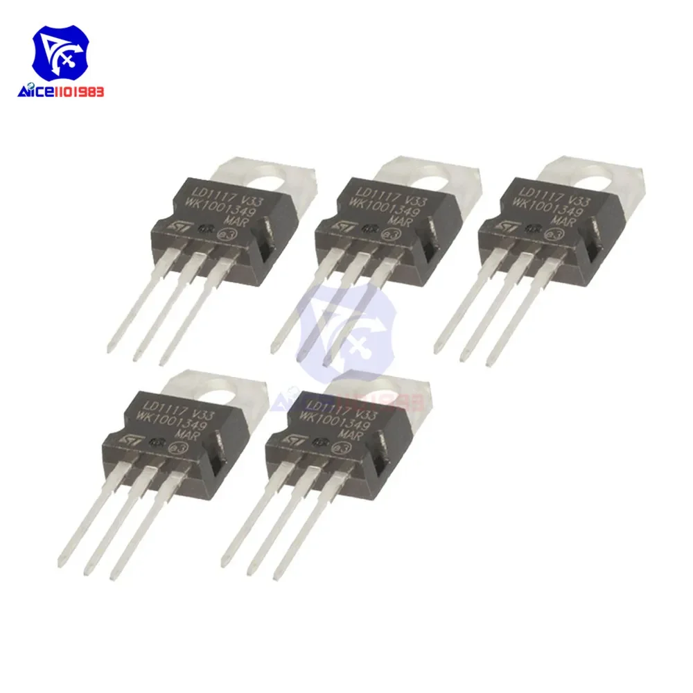 diymore 5PCS/Lot LD1117V33 Voltage Regulator IC LD117 LD33V 3.3V DIP-3