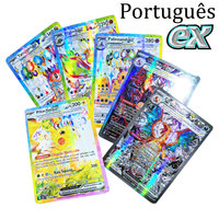 100Pcs Portuguese Pokemon Cards Terastal Pikachu Vstar Vmax GX Letter Rainbow Arceus Shiny Charizard trade card children toy