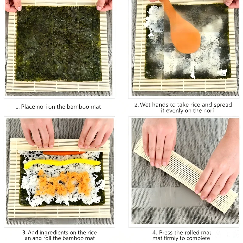 1/5 Pcs Sijuan Sushi Making Tool Seaweed Rice Bag Mold Natural Bamboo Sushi Curtain Kitchen Supplies