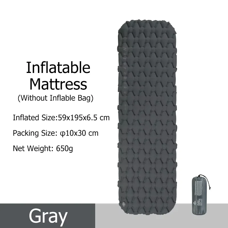 Naturehike-colchón inflable para acampar, colchoneta de aire ultraligera para dormir al aire libre, cama plegable para senderismo