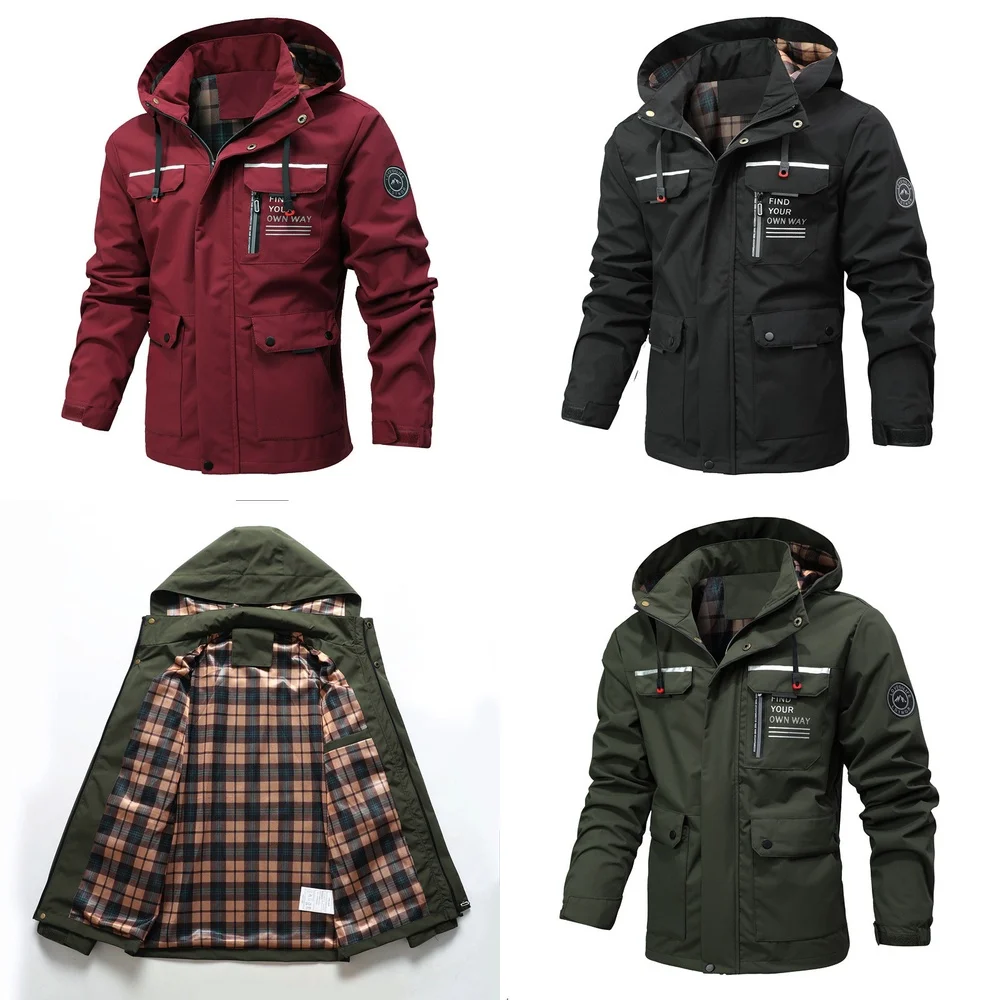 

Windbreaker Jacket Men's Lightweight Hooded Windproof Waterproof Windbreaker Jacket for Outdoor Activities