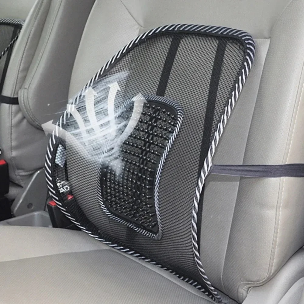 Lumbar Traction Device Back Massage Mesh Cloth Car Seat Cushion Lumbar Waist Support Massager Pillow Ventilate Breathable Tool