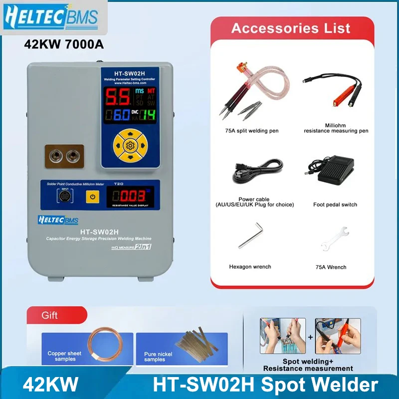 

HT-SW02H 42KW 7000A High Power Battery Spot Welder for 18650 Spot Welding Machine Welding Copper/Aluminum/Nickel Resistance Test