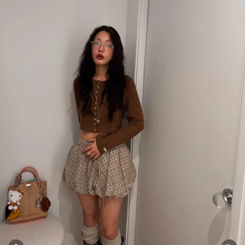 

Spring 2025 Korean Sle Overd*eflair Puffy Skirt f-length Flower Bud ort Skirt Ele Slimming Women's Faion