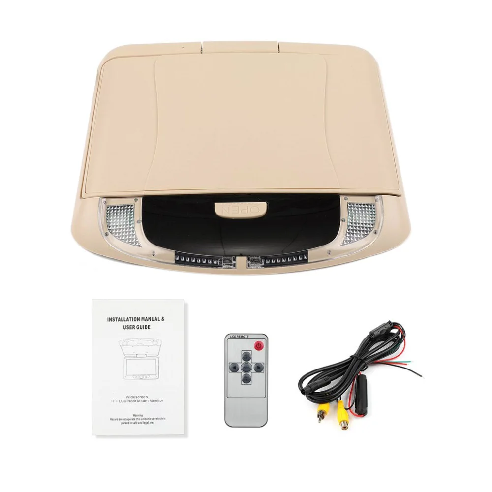 

9 Inch Car Hd Digital Lcd Display Roof Lcd Color Display Flip Screen Ceiling Ceiling Display Beige