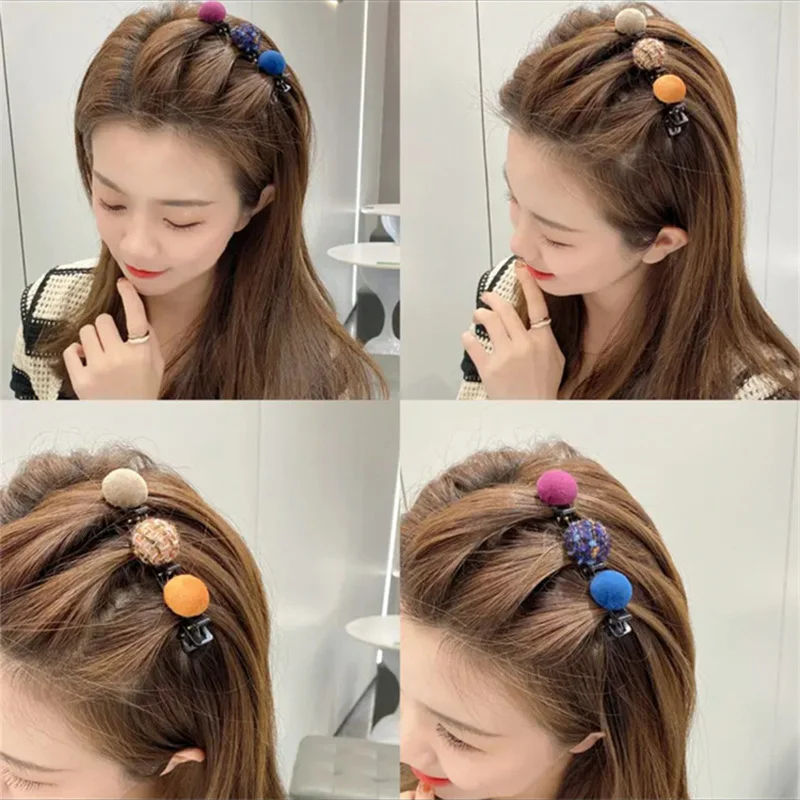 AISHG Hair Ball Hairclip Korean Version Female Braided Hair Simple Duckbill Hairpin Hair Accessories For Women Headwear