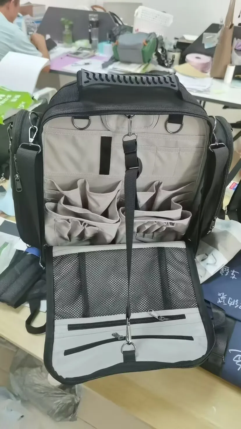 Bolsa de Ferramentas Profissional de Grande Capacidade com Múltiplos Compartimentos, Design de Zíper Resistente