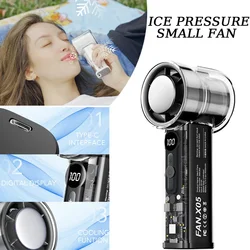 Ice Compress Portable Fan Semiconductor Refrigeration High-speed Fan USB Rechargeable Handheld Outdoor Turbo Fan Air Conditioner