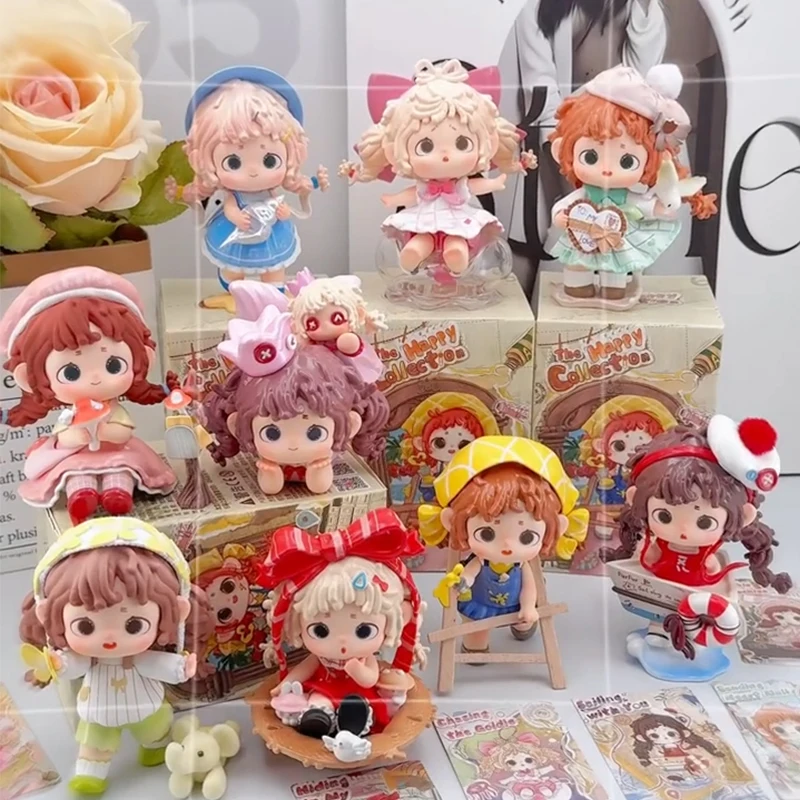 

FuFu The Happy Collection Series Blind Box FuFu Action Anime Figure Mystery Box Kawaii Statue Model Desk Decor Surprise Bag Toys