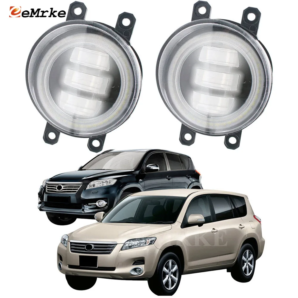 

2x Led Anti Fog Light Assembly with Lens and Angel Eyes DRL Driving Lights for Toyota RAV4 Rav 4 Vanguard 2007-2013 Car Styling