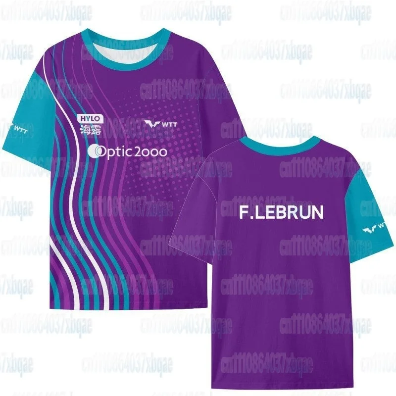 Lebrun Fefe Eisseiden-Kurzarm-T-Shirt Schnelltrocknend Wettkampfuniform Halbarm-Fanbekleidung Locker geschnitten Sportlich Familienoutfit – Detail 9