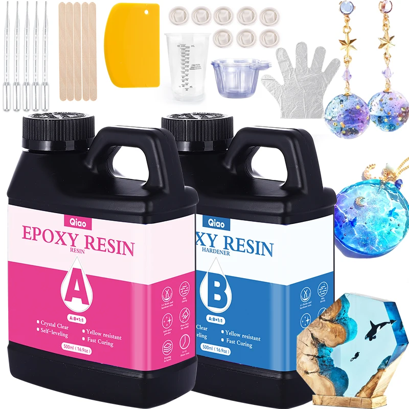 

Fast-Curing Heat Resistant Epoxy Resin Kit - Crystal Clear Finish Epoxy Resin for Art, Jewelry, River Tables & DIY Coatings