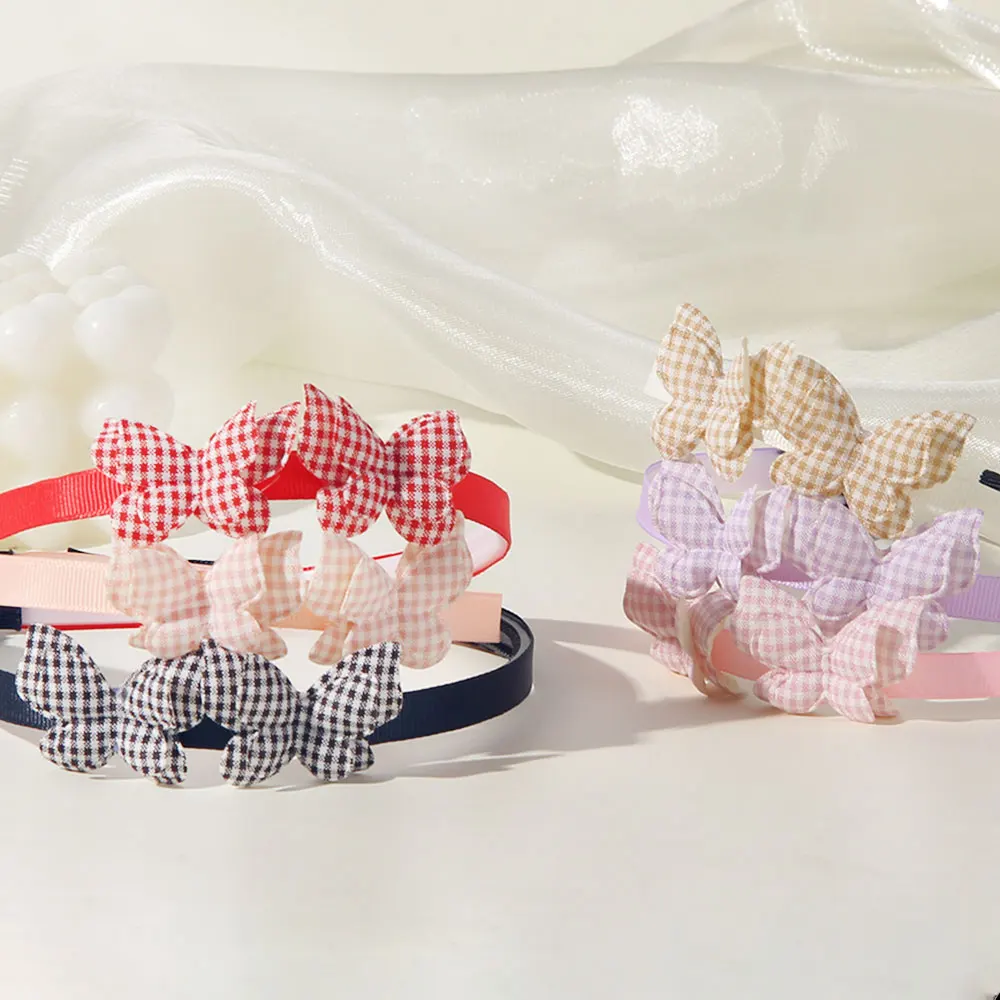 1pc Girl's Hair Accessory, Sweet and Cute Bow, Heart,Checkered Element Headband, Children's Daily Wear,Decorative Hair Accessory