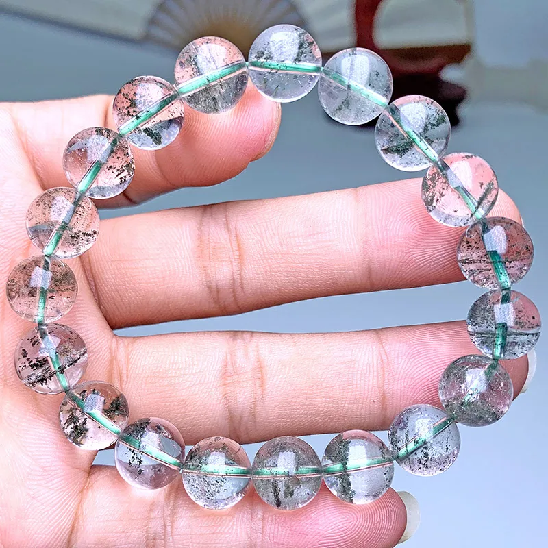 Natural Floating Point Green Phantom Quartz All-Match Bracelet Crystal Wholesale