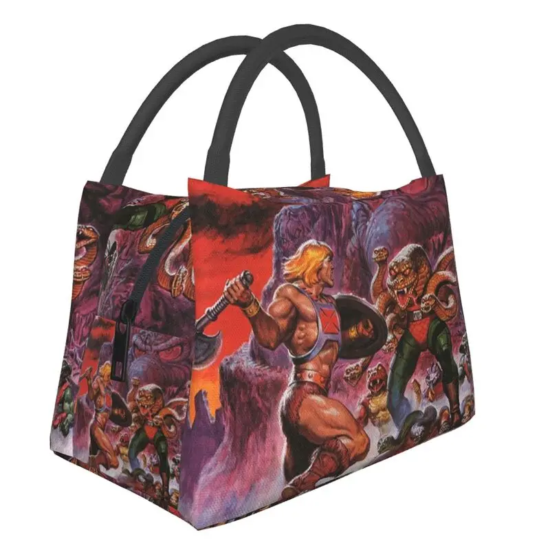 

He-Man And King Hiss Insulated Lunch Tote Bag for Women Masters of the Universe Portable Thermal Cooler Food Lunch Box