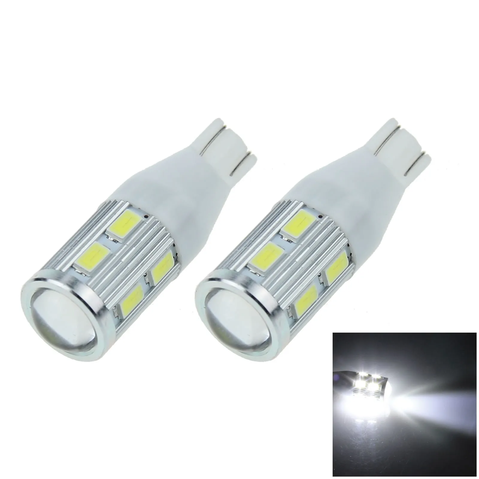 2x White Car T15 Internal Light Corner Blub 9 Emitters 8x 5630 SMD + 1x CLED LED 516 T-15 928 C006-W