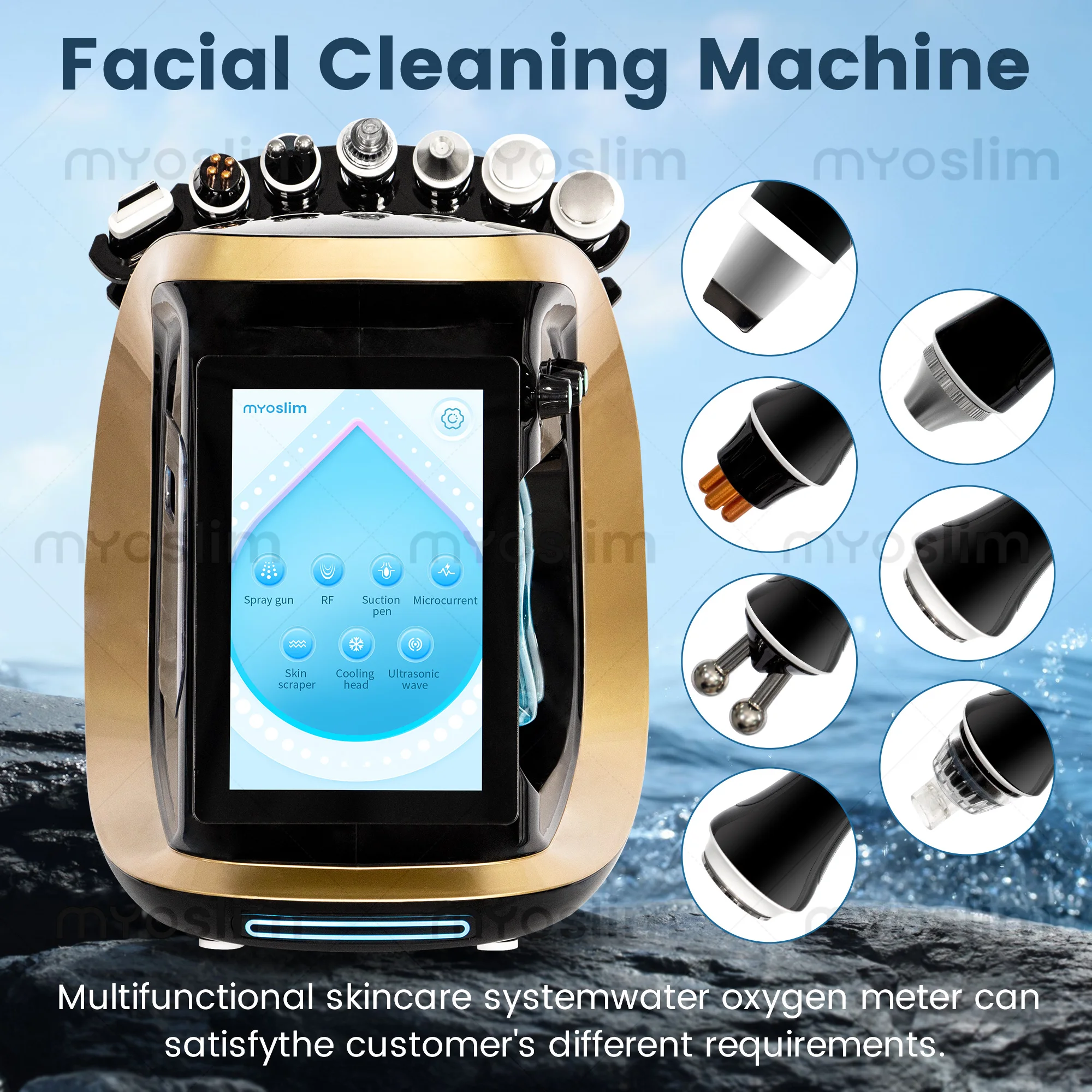 Professional 7 In 1 Hydrodynamic Skin Rejuvenator Smart Mist Facial Hydration Beauty Machine