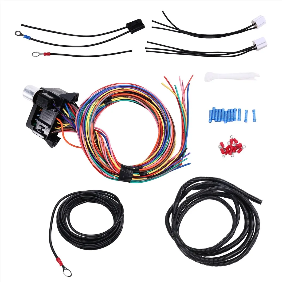 Super Sale 14 Circuit Wiring Harness Kit Car Modification Circuit for Chevy Ford Chrysler Mopar Muscle Car Electrical Wire Harne