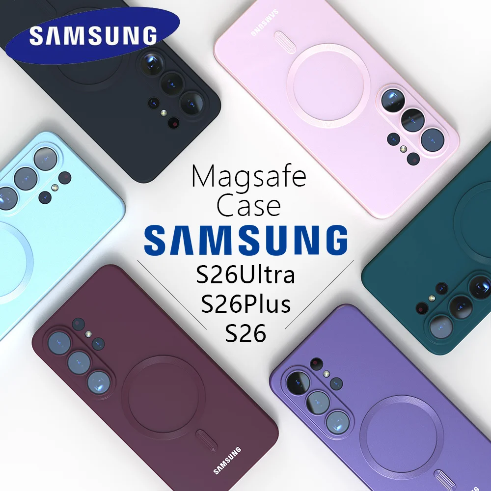 Für Samsung Galaxy S26 Ultra S26 Plus S26 Magsafe Hülle S25 S24 S23 S22 Ultra Plus FE A17 A56 Weiche Silikon-Handyrückseite