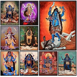 Goddess Kali Hinduism Hindu Mythology Prints Wall Pictures For Living Room Vintage Poster Wall Art Canvas Painting Unframed