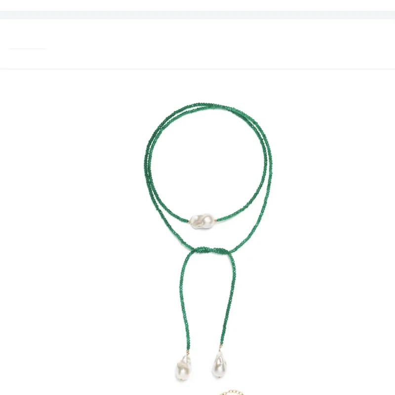 

Big long natural freshwater Sweater necklace irregular Green Agate pearl Jewelry Party Wedding Gift For Women Original X737
