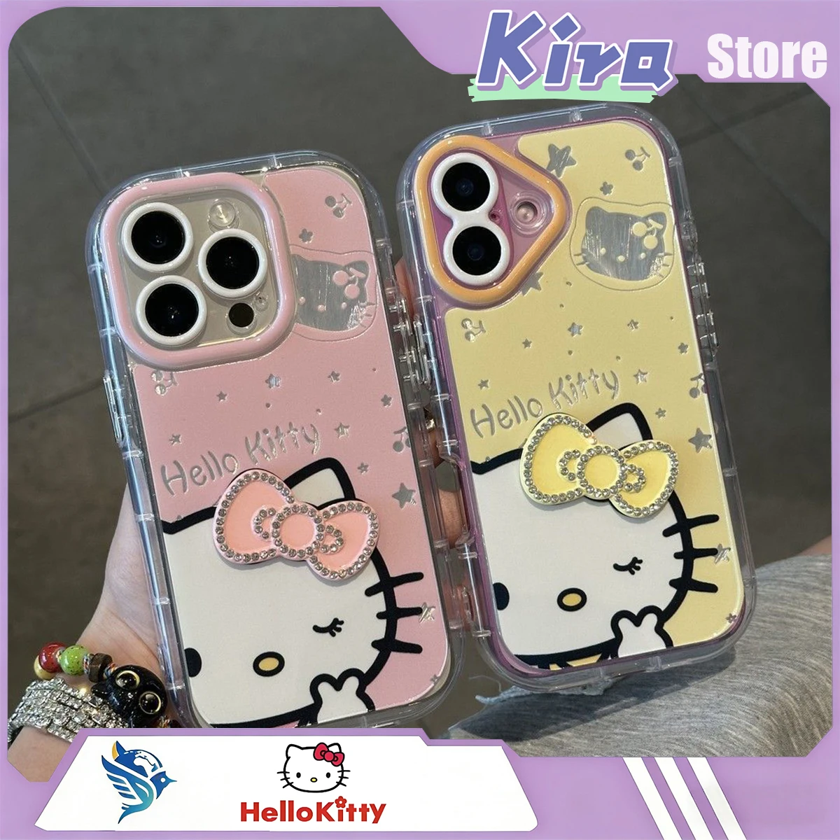 

HELLO KITTY Sweet And Stylish Cartoon-Like Cute Bowknot Case For Iphone 17 16 14 13 12 11 15 Pro Max Silicone Cover Kawaii Gift