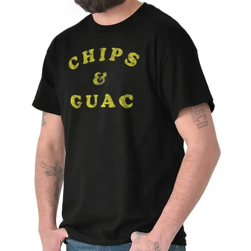 Chips And Guac Guacamole Avocado Taco Gift Womens or Mens Crewneck T Shirt Tee