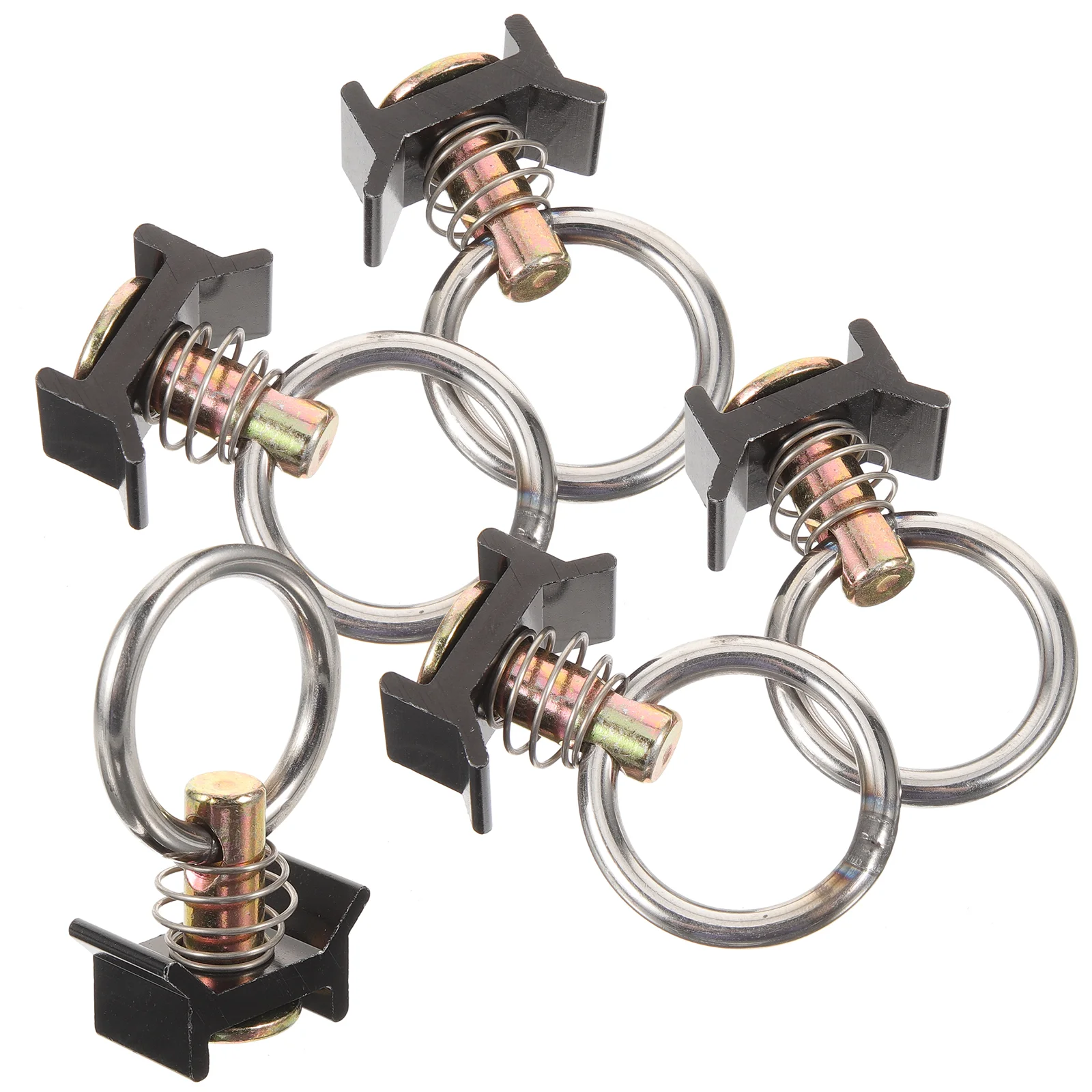 

5 Pcs Audio Hanging Ring Aircraft Rack Accessories Lighting Pendant Single Stud Track Connector 5pcs Truck Bed Fitting Steel