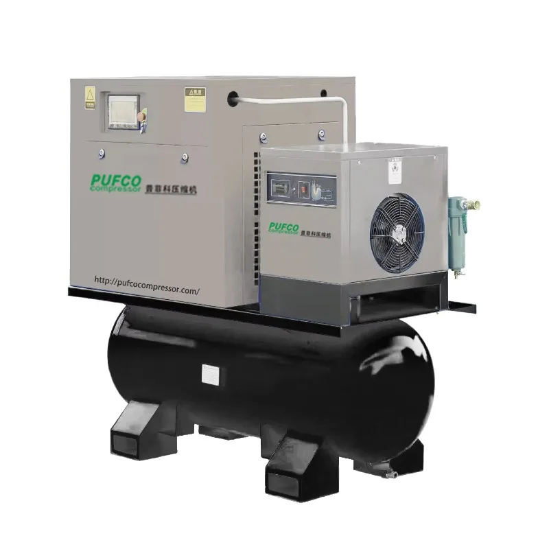 

PUFCO Aircompressors 7.5kw 10hp Industrial Air-compressors 4 in 1 All-in-one Rotary Screw Air Compressor for Laser Cutting