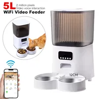 5L Auto Cat Feeders Smart APP Remote Control HD Video& Interactive Cat Kibble Dispenser WiFi Timer Food Feeder for Cats Supplies