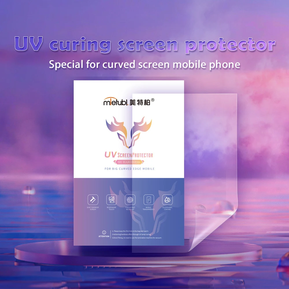 50PCs Mietubl UV HD Clear Matte Film 9H Hardness Screen Protector Big Cuved Edge Mobile Phone For Cutting Machine Poltter Devia