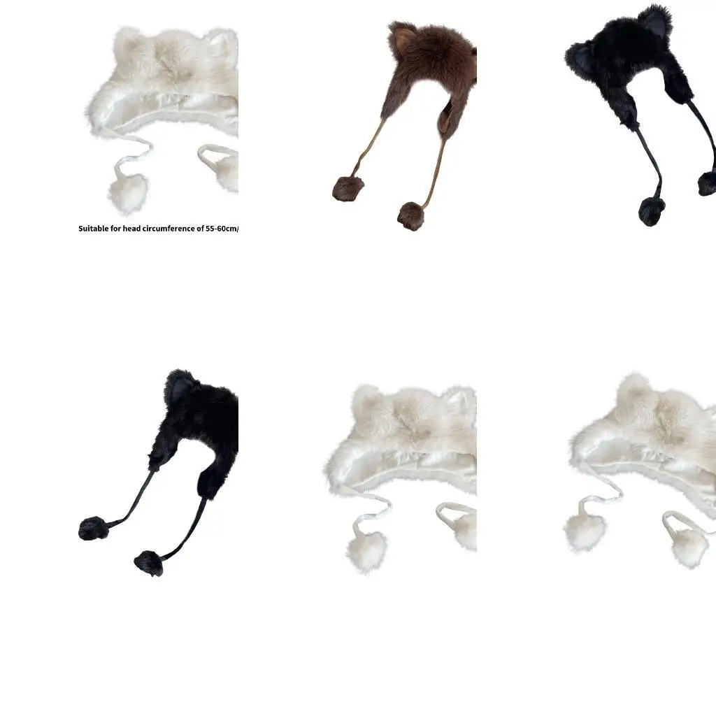 

652F Versatiles Snow Hat Autumn Ear Warmer Hat Travel Friendly Hat Artistic Youth Hat for Cold Weather