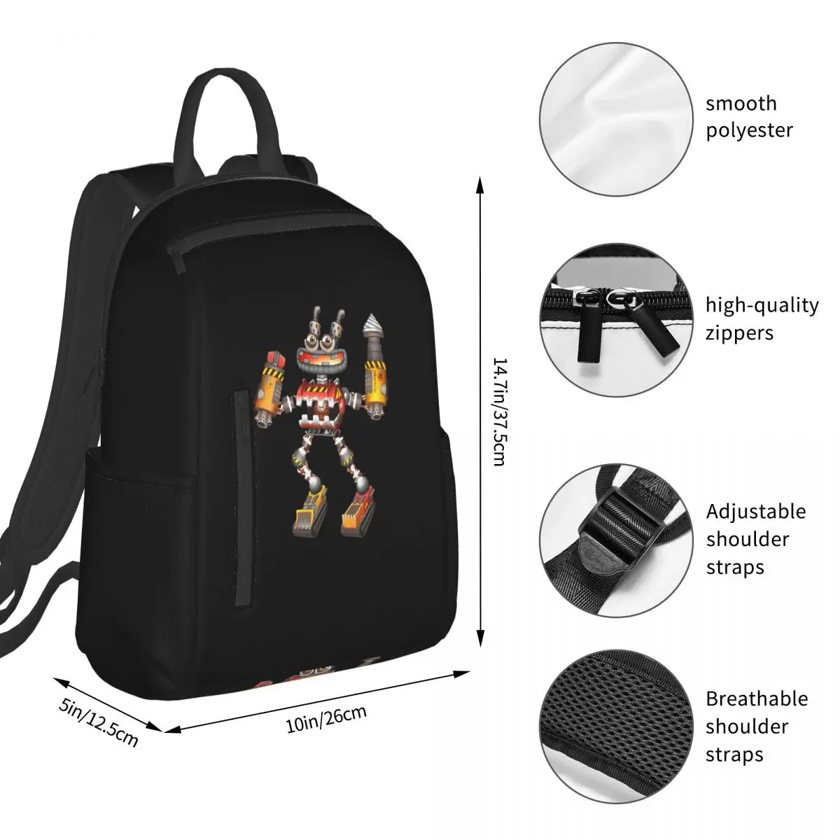My Singing Monsters Wubbox Backpack Student BookBag Boys Girls School Bag Computer Shoulder Bags Men Women