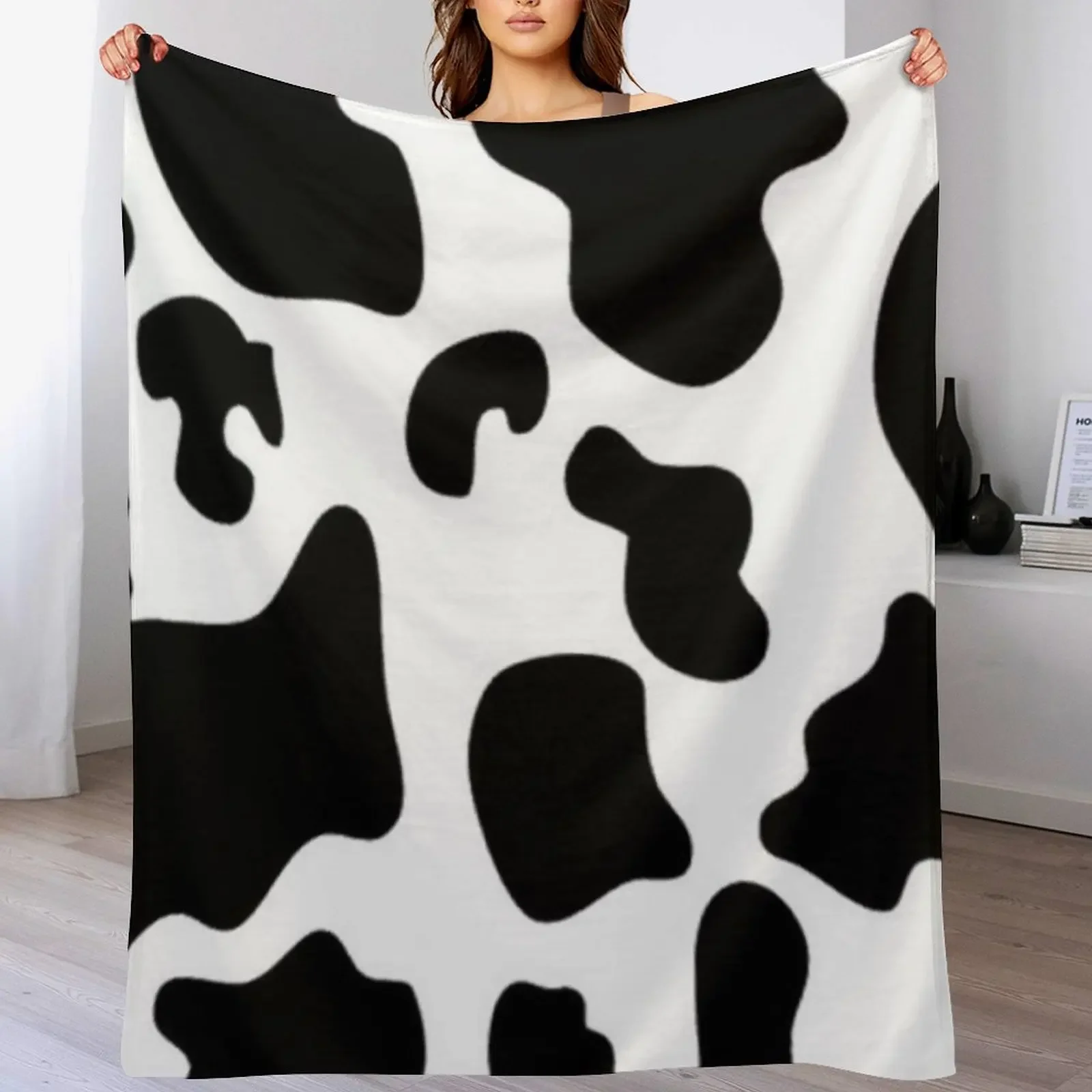 Cow Spots Throw Blanket Warm Comfortable Blanket for Office Napping
