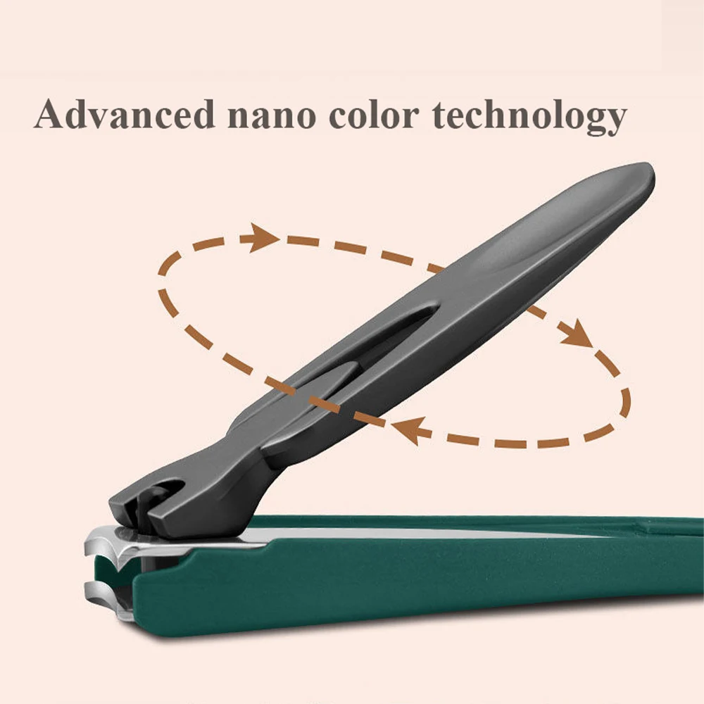 Cortauñas afilado y fácil de usar, alicates profesionales de punta plana grande, juego de limas de vidrio, diseño a prueba de salpicaduras