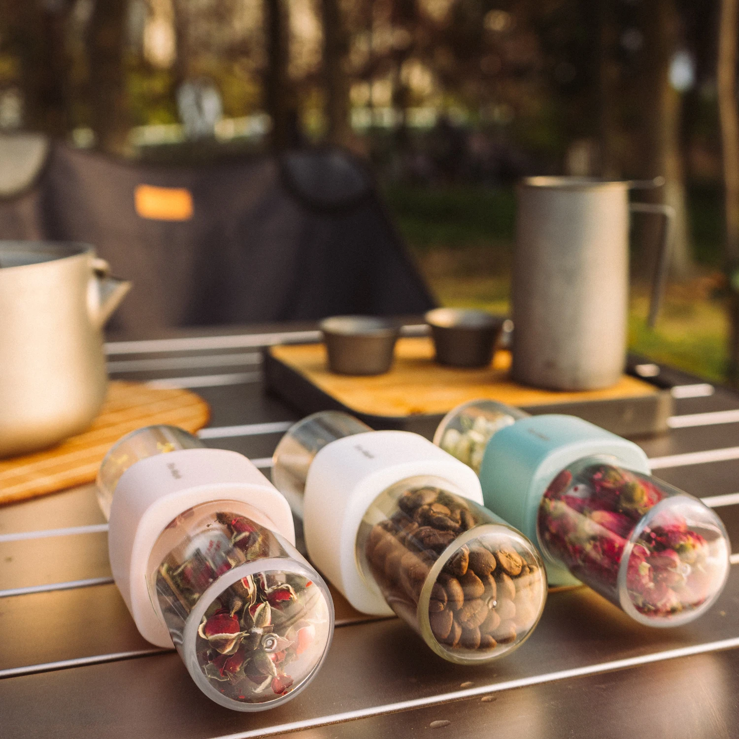 FIREMAPLE Portable Tea Coffee Jar Container Outdoor Kitchen Camping Supplies Fall Resistant Seasoning Can Double End Bottle