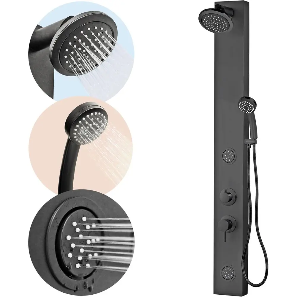 

4-Function RV Shower Column with Adjustable Sprays and Handheld - Water-Saving Easy Install