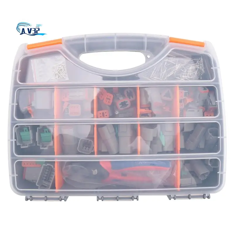 

AV32-338Pcs Dt Deutsch Connector Kit - 2 3 4 6 8 12 Pin Connectors, Crimping Tool, Removal Tool, Car Electrical Connector