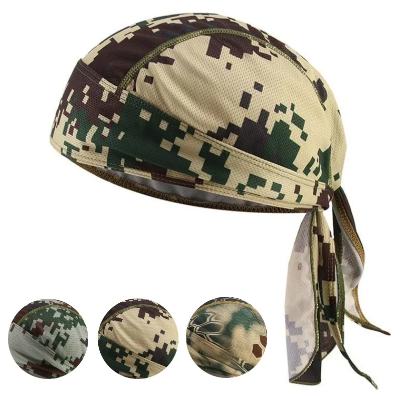 Camouflage Beanies Bandana Handkerchief Head Man Pirate Hat Cycling Hood Sun Protection Sports Breathable Printed Headscarf